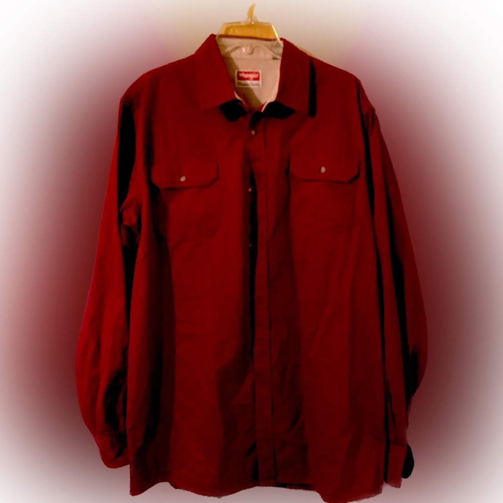 Cranberry Red Wrangler cotton twill shirt xl